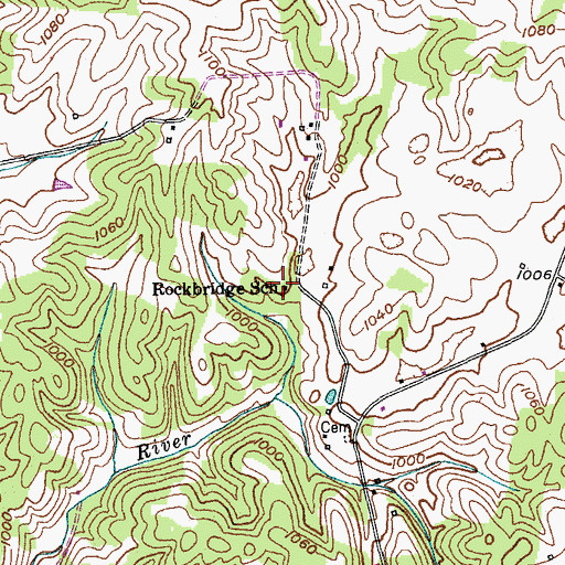 Topographic Map of Rockbridge School, KY