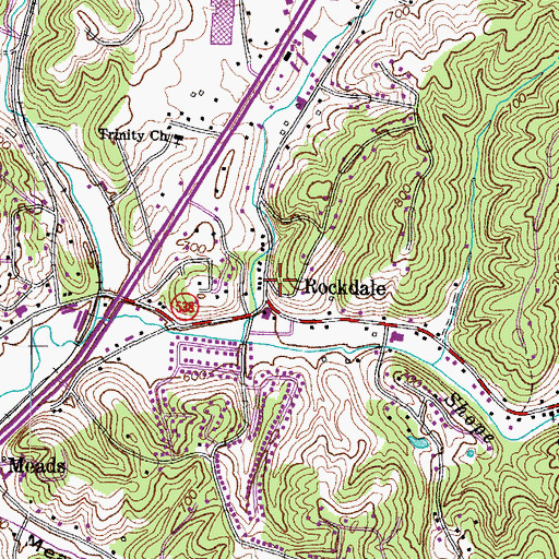Topographic Map of Rockdale, KY