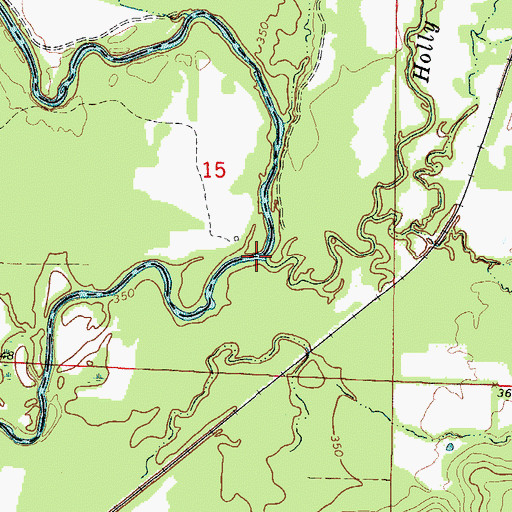 Topographic Map of Holly Creek, AR