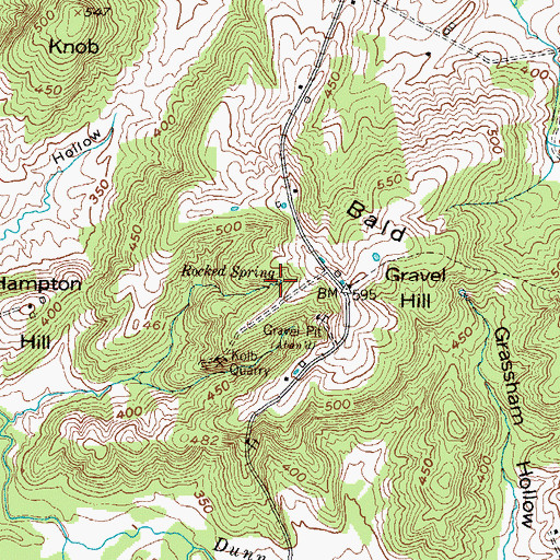 Topographic Map of Rocked Spring, KY