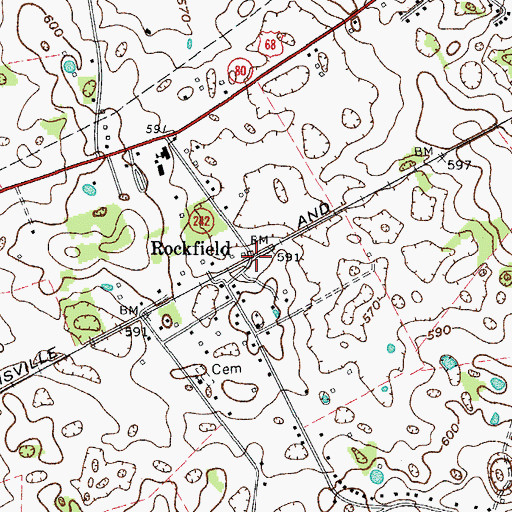Topographic Map of Rockfield, KY