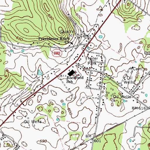 Topographic Map of Rockfield School, KY