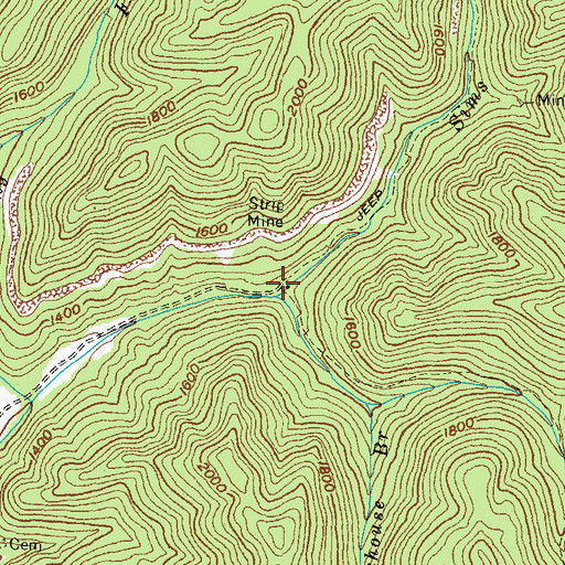 Topographic Map of Rockhouse Branch, KY
