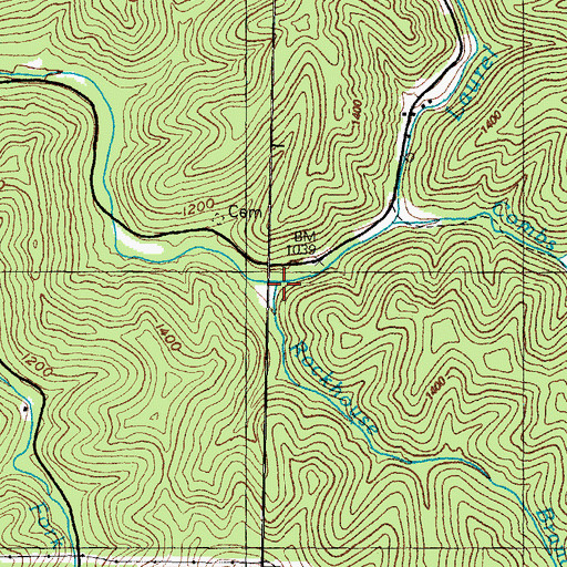 Topographic Map of Rockhouse Branch, KY