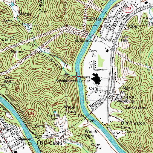 Topographic Map of Rockhouse Branch, KY