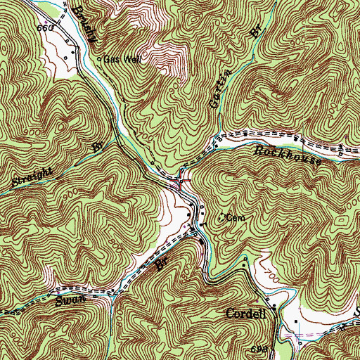 Topographic Map of Rockhouse Branch, KY