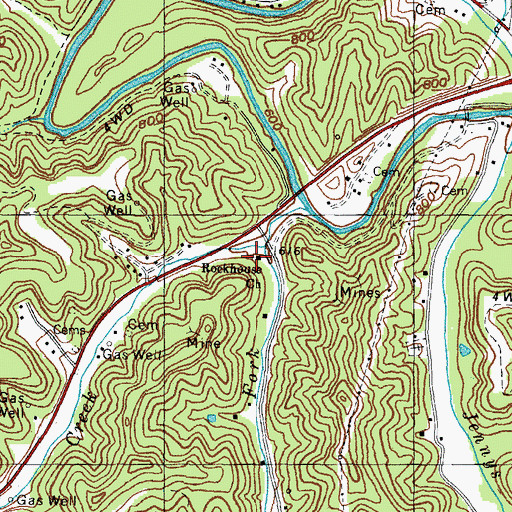 Topographic Map of Rockhouse Church, KY