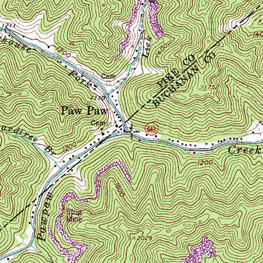 Topographic Map of Rockhouse Fork, VA