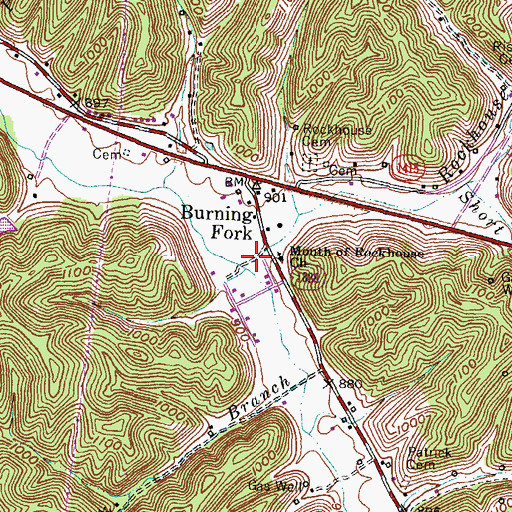 Topographic Map of Rockhouse Fork, KY