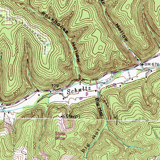 Topographic Map of Rockhouse Hollow, KY