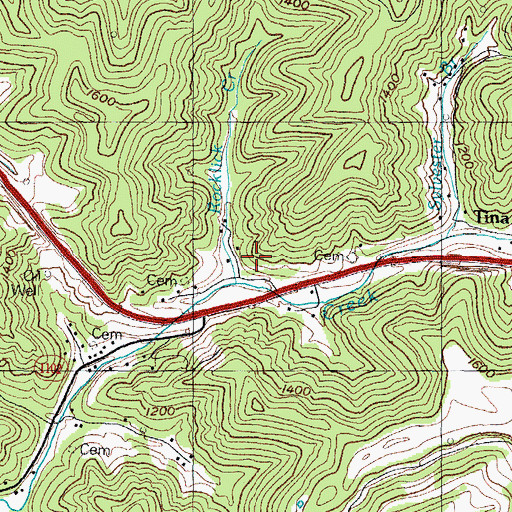 Topographic Map of Rocklick Creek, KY