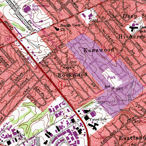 Topographic Map of Rockwood, KY