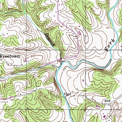 Topographic Map of Rocky Branch, KY