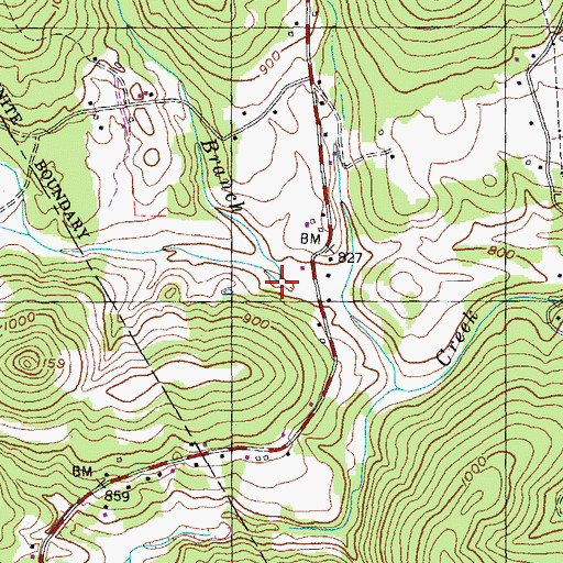 Topographic Map of Rocky Branch, KY