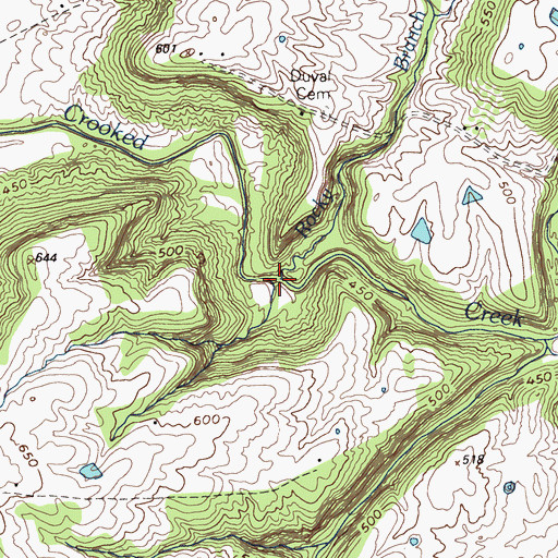 Topographic Map of Rocky Branch, KY