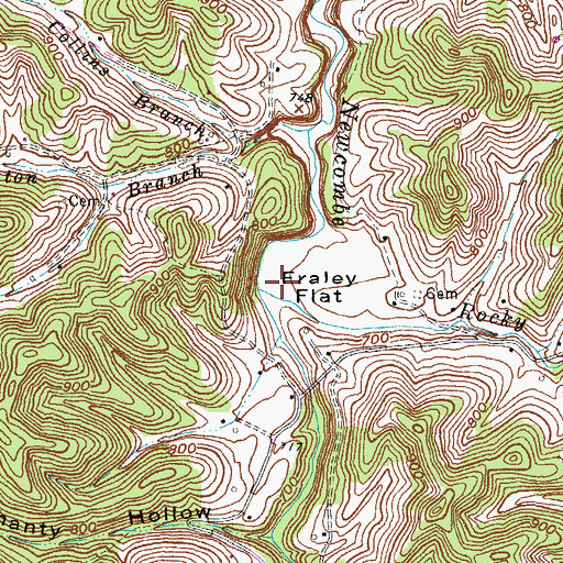 Topographic Map of Rocky Branch, KY
