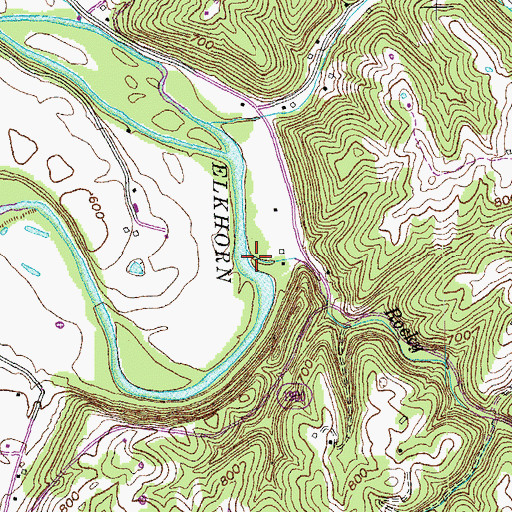 Topographic Map of Rocky Branch, KY