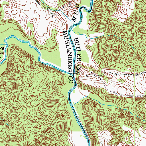Topographic Map of Rocky Creek, KY