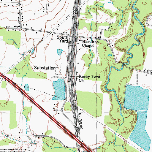 Topographic Map of Rocky Ford Church, KY