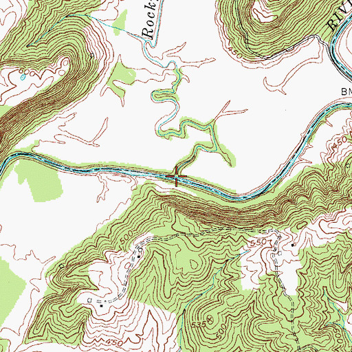 Topographic Map of Rocky Fork, KY