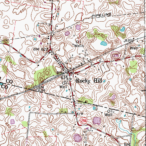 Topographic Map of Rocky Hill, KY