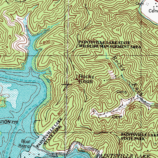 Topographic Map of Rocky Knob, KY