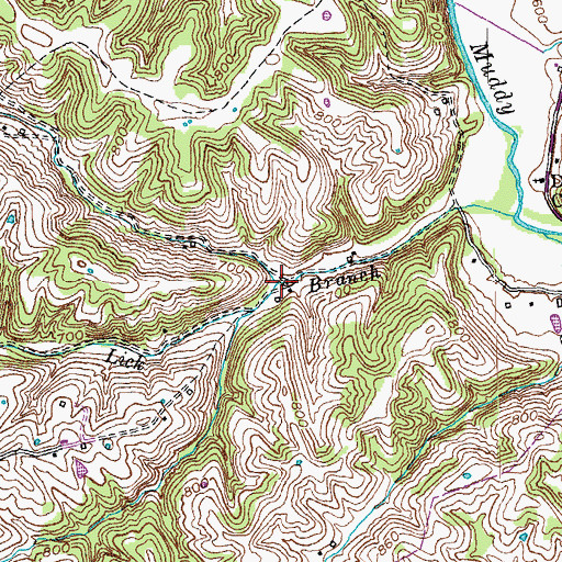 Topographic Map of Rocky Lick, KY