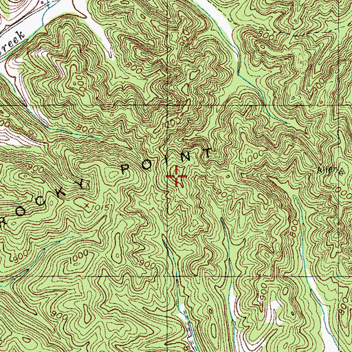 Topographic Map of Rocky Point Ridge, KY