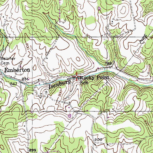 Topographic Map of Rocky Point School, KY