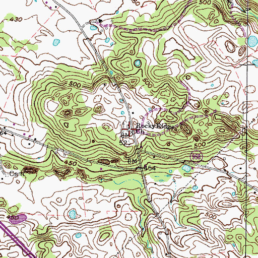 Topographic Map of Rocky Ridge Baptist Church, KY