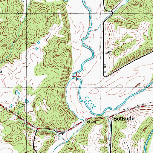 Topographic Map of Rocky Run, KY
