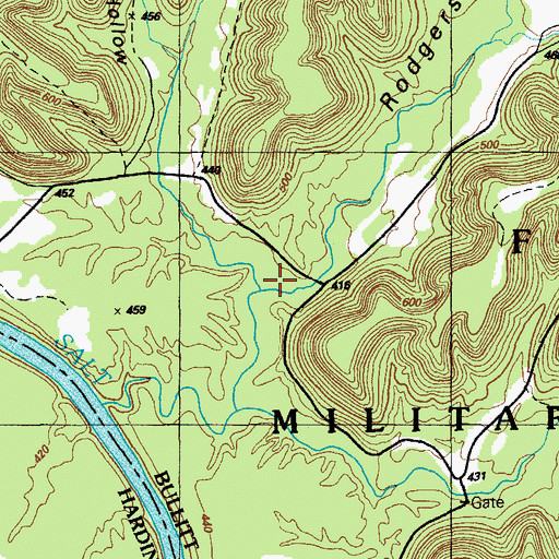 Topographic Map of Rodgers Hollow, KY