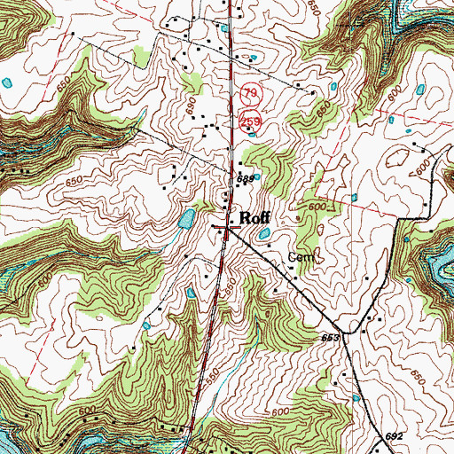 Topographic Map of Roff, KY