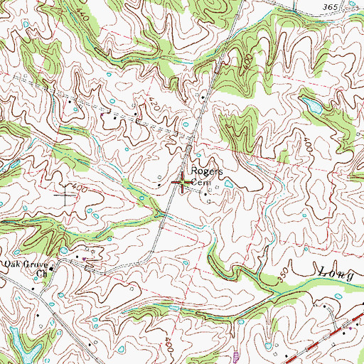 Topographic Map of Rogers Cemetery, KY