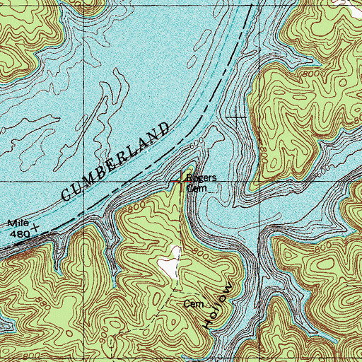Topographic Map of Rogers Cemetery, KY