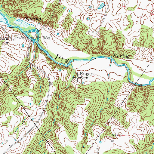 Topographic Map of Rogers Cemetery, KY
