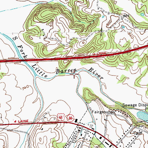 Topographic Map of Rogers Creek, KY