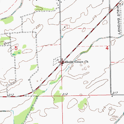 Topographic Map of Holly Grove Church, AR