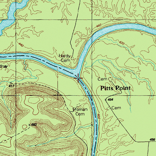 Topographic Map of Rolling Fork, KY