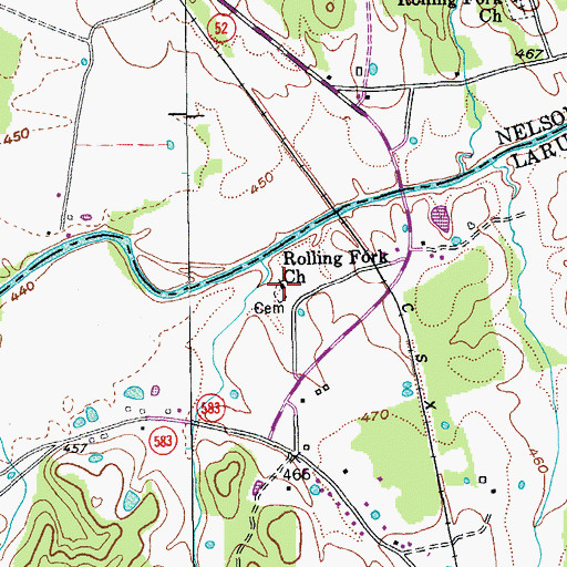 Topographic Map of Rolling Fork Church, KY