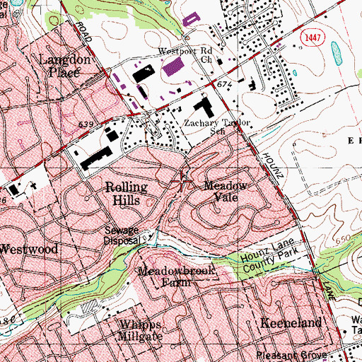 Topographic Map of Rolling Hills, KY