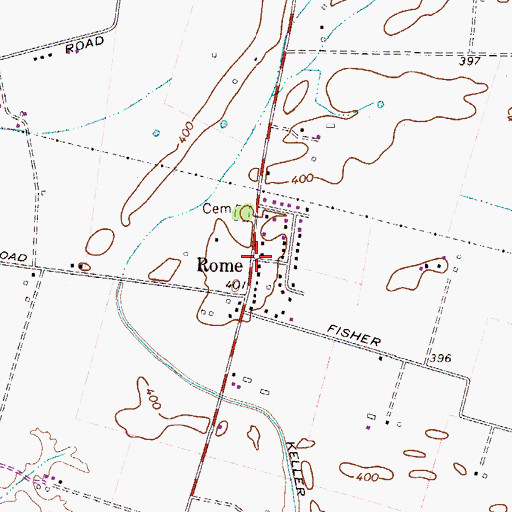 Topographic Map of Rome, KY