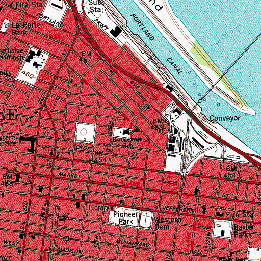Topographic Map of Roosevelt School, KY