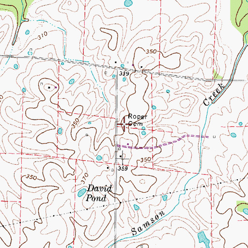 Topographic Map of Roper Cemetery, KY