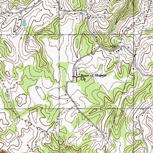 Topographic Map of Rose of Sharon Methodist Church, KY
