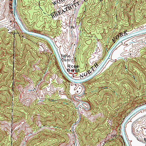 Topographic Map of Rose Bend, KY