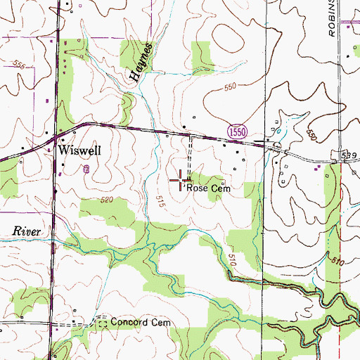 Topographic Map of Rose Cemetery, KY