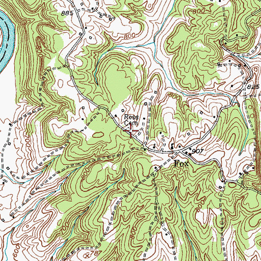 Topographic Map of Rose Cemetery, KY