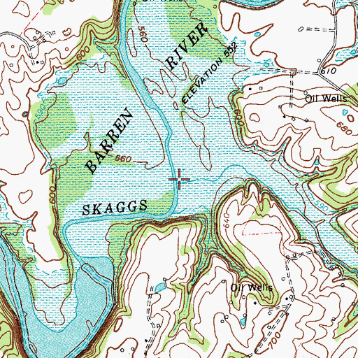 Topographic Map of Rose Creek, KY