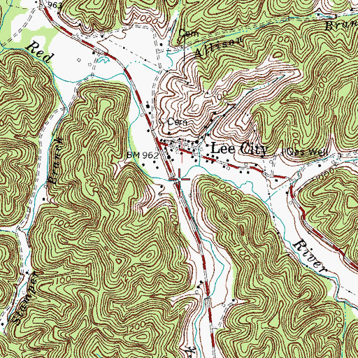 Topographic Map of Rose Fork, KY